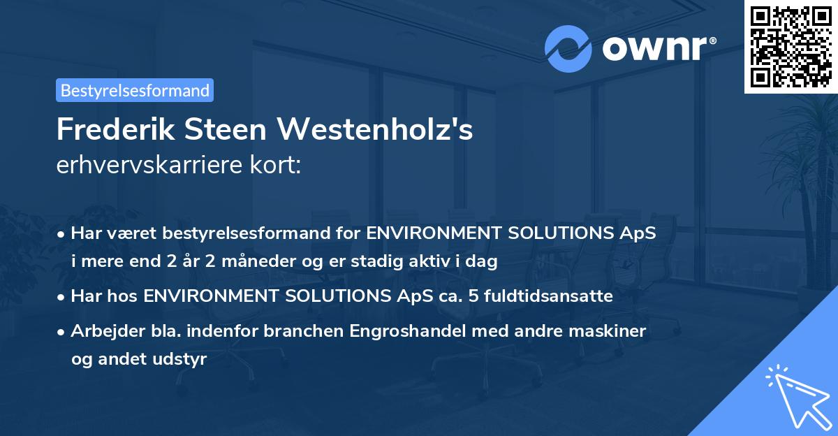 Frederik Steen Westenholz's erhvervskarriere kort