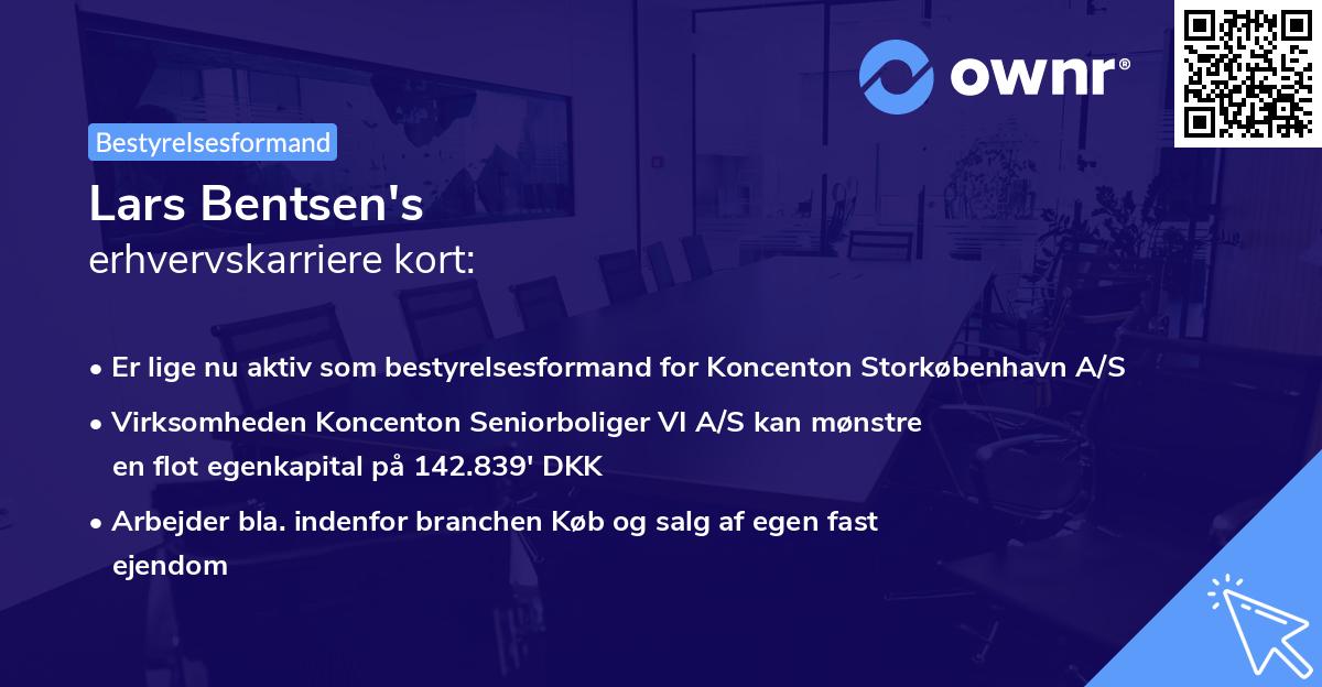 Lars Bentsen's erhvervskarriere kort