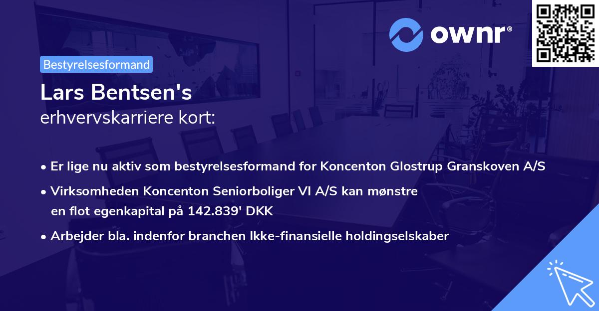 Lars Bentsen's erhvervskarriere kort