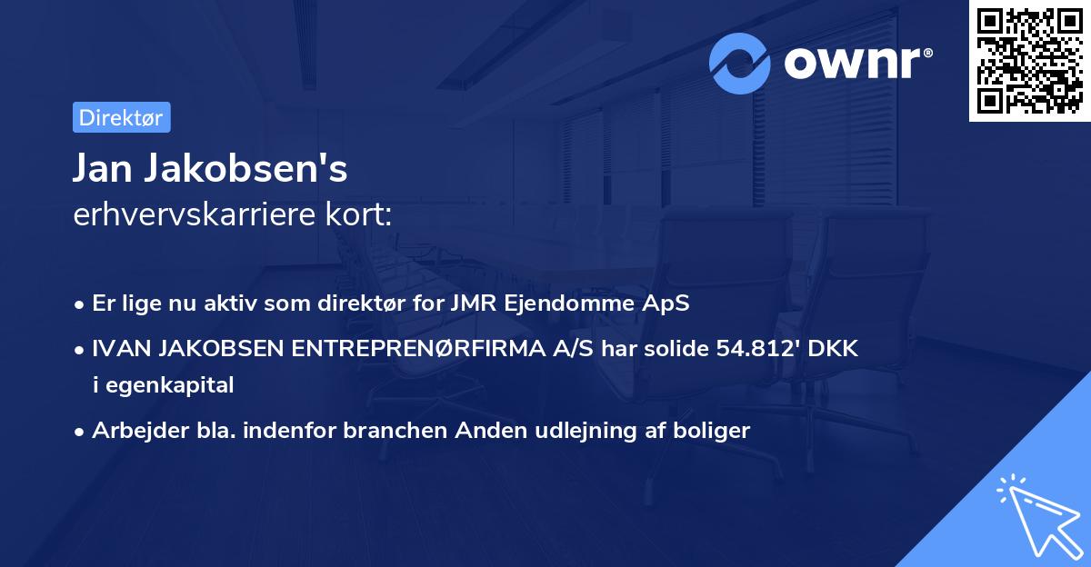 Jan Jakobsen's erhvervskarriere kort