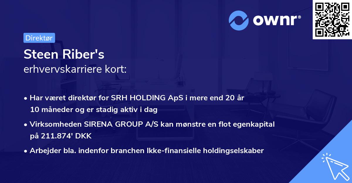 Steen Riber's erhvervskarriere kort