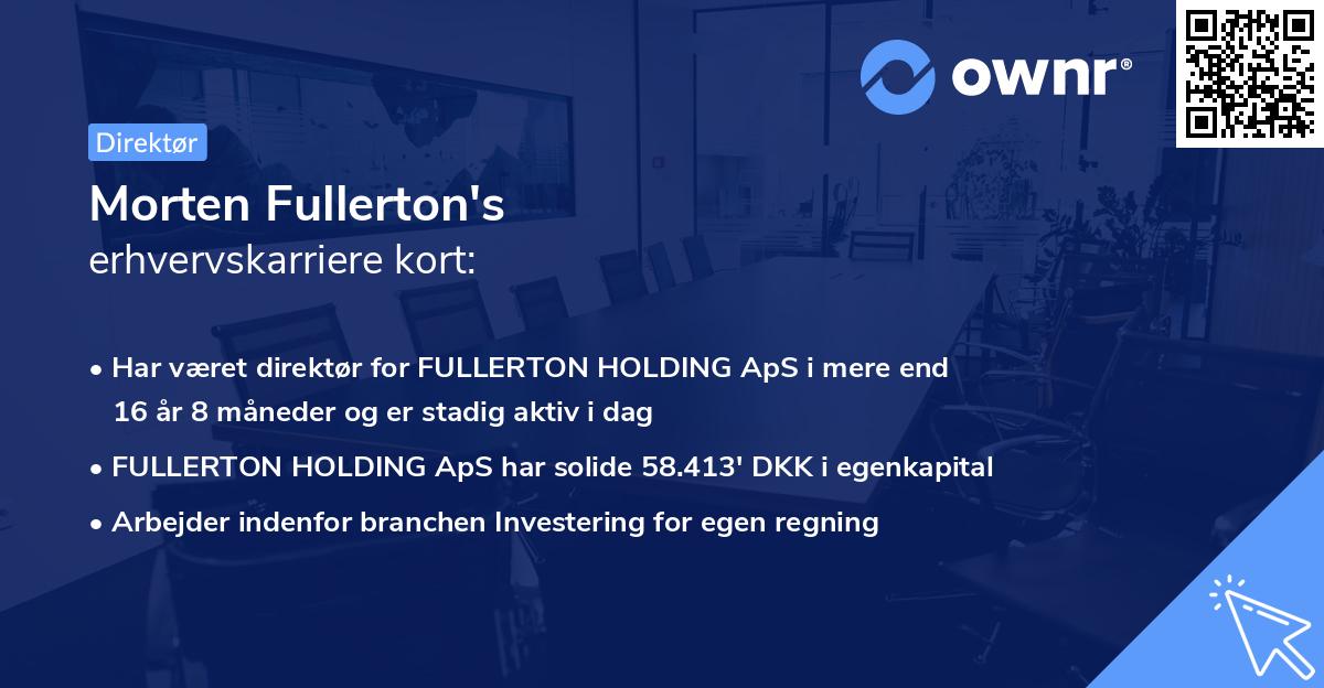 Morten Fullerton's erhvervskarriere kort