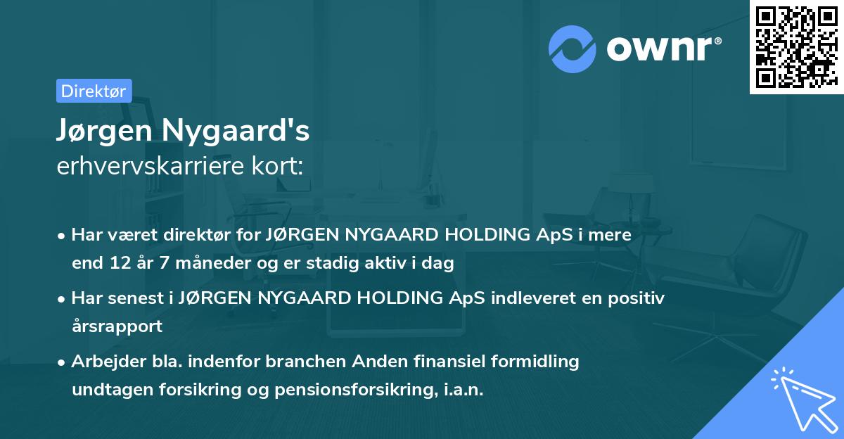 Jørgen Nygaard's erhvervskarriere kort