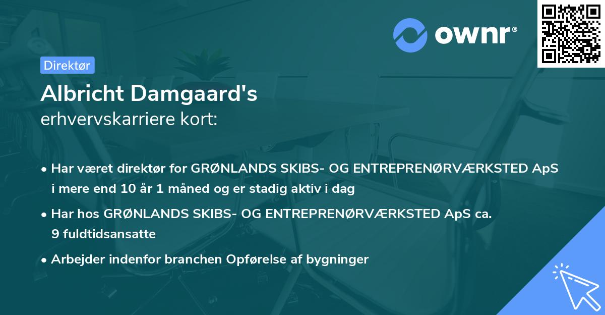 Albricht Damgaard's erhvervskarriere kort