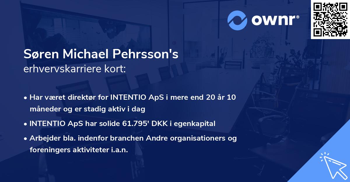 Søren Michael Pehrsson's erhvervskarriere kort