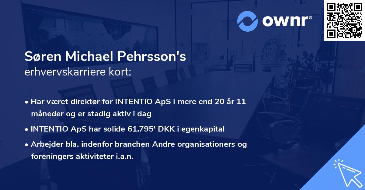 Søren Michael Pehrsson's erhvervskarriere kort
