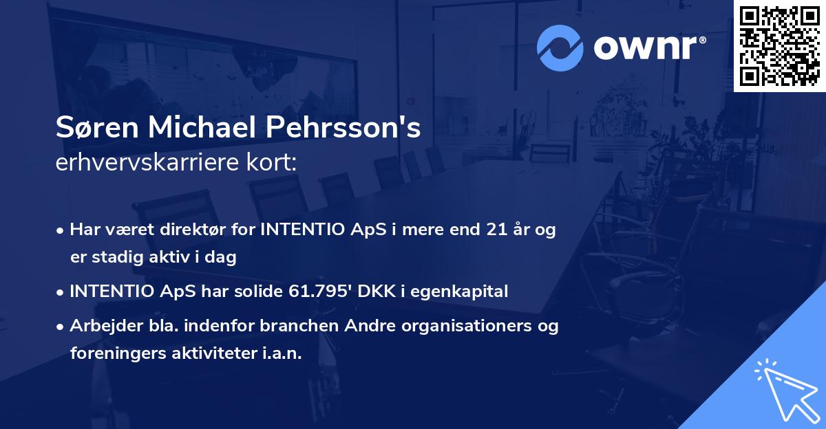 Søren Michael Pehrsson's erhvervskarriere kort
