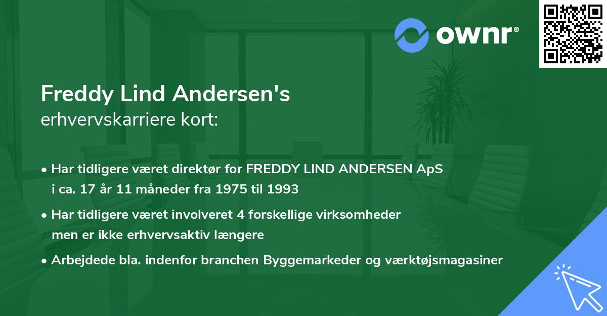 Freddy Lind Andersen's erhvervskarriere kort