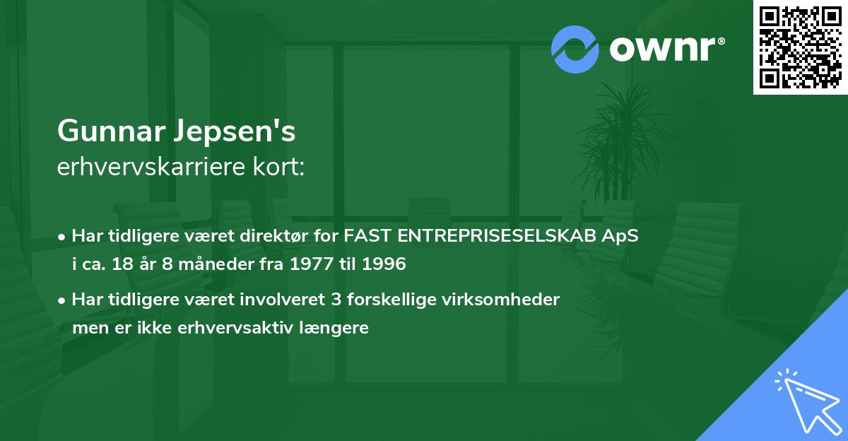 Gunnar Jepsen's erhvervskarriere kort