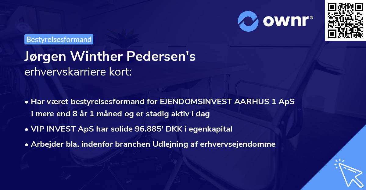 Jørgen Winther Pedersen's erhvervskarriere kort