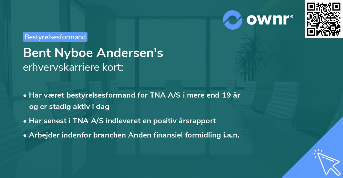 Bent Nyboe Andersen's erhvervskarriere kort