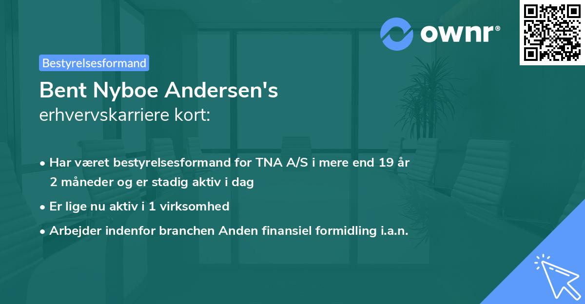 Bent Nyboe Andersen's erhvervskarriere kort