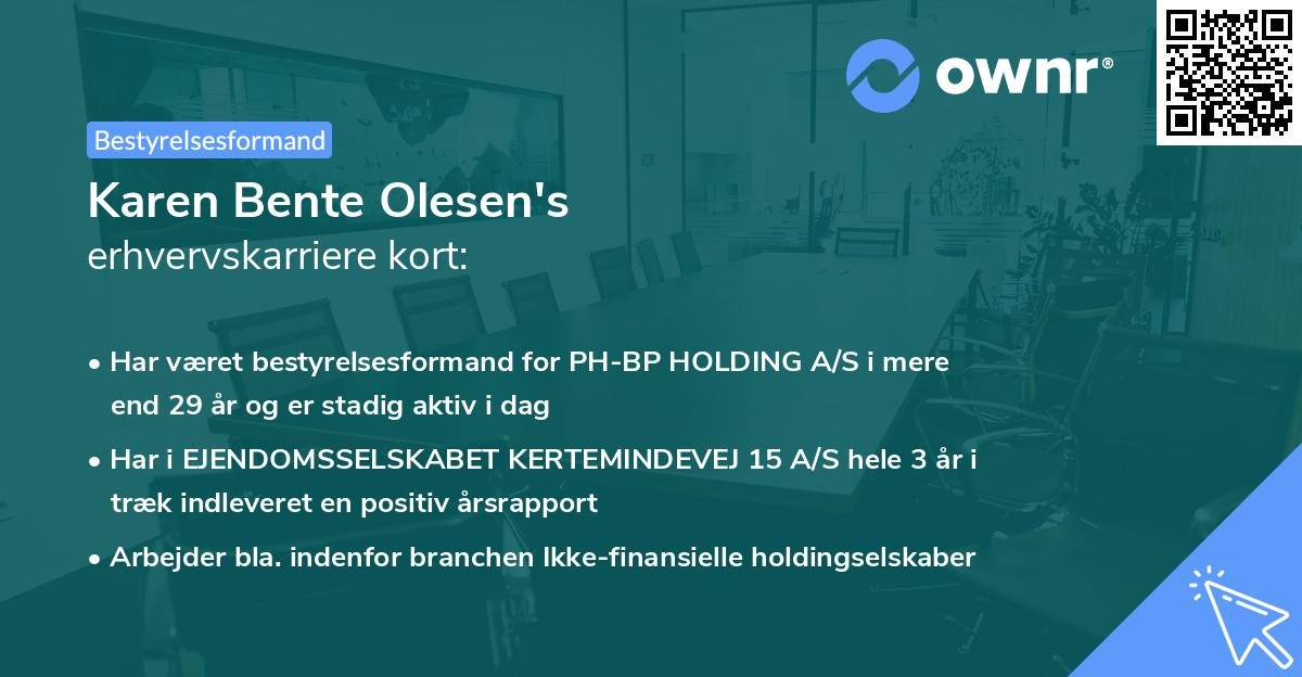 Karen Bente Olesen's erhvervskarriere kort