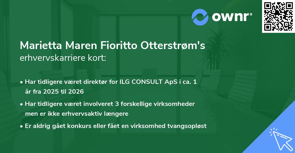 Marietta Maren Fioritto Otterstrøm's erhvervskarriere kort