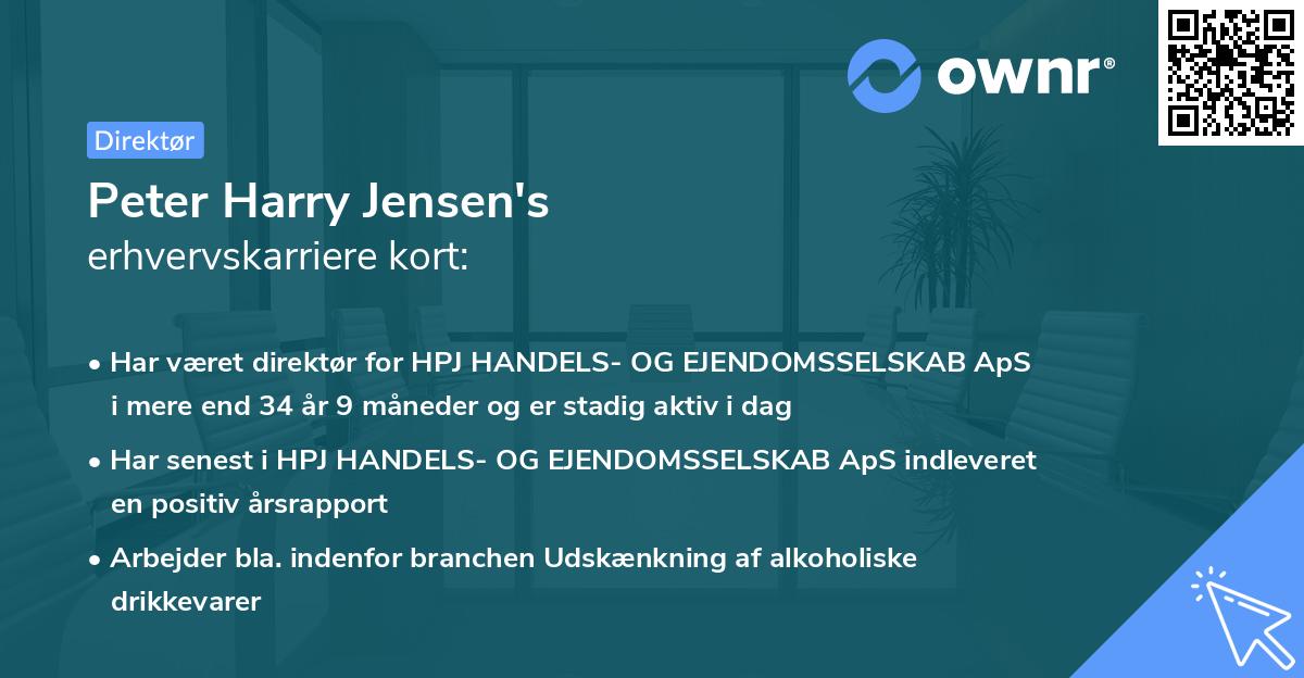 Peter Harry Jensen's erhvervskarriere kort