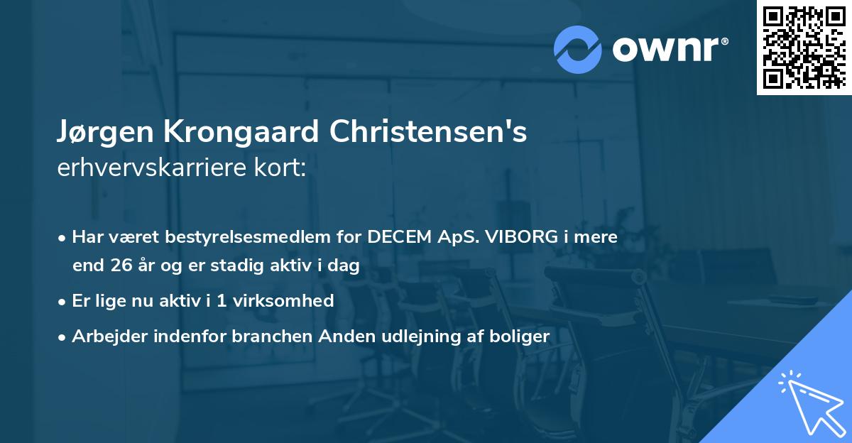 Jørgen Krongaard Christensen's erhvervskarriere kort