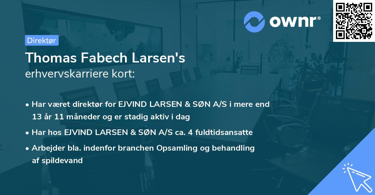 Thomas Fabech Larsen's erhvervskarriere kort