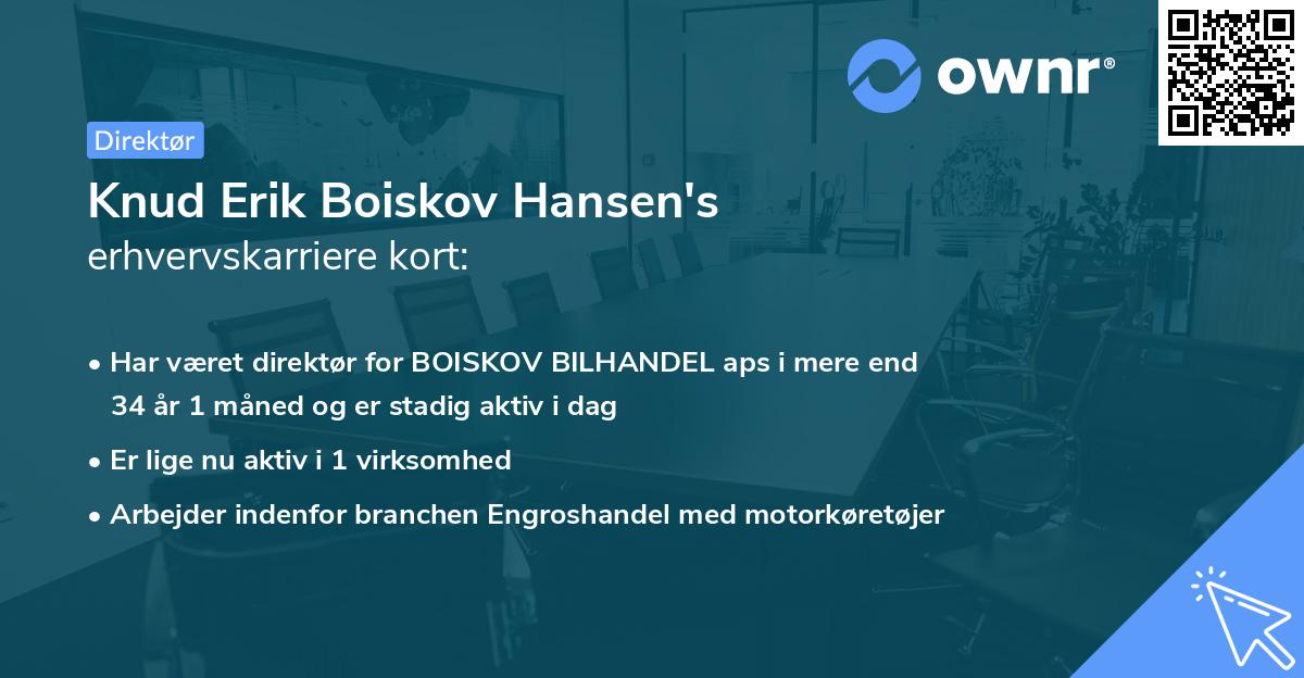 Knud Erik Boiskov Hansen's erhvervskarriere kort