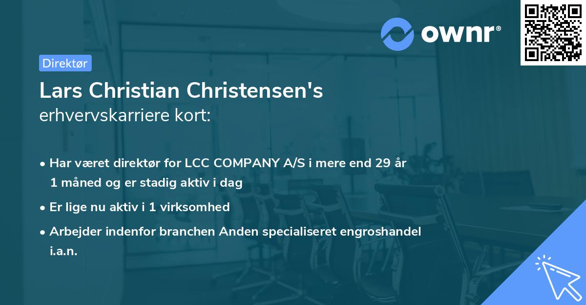 Lars Christian Christensen's erhvervskarriere kort