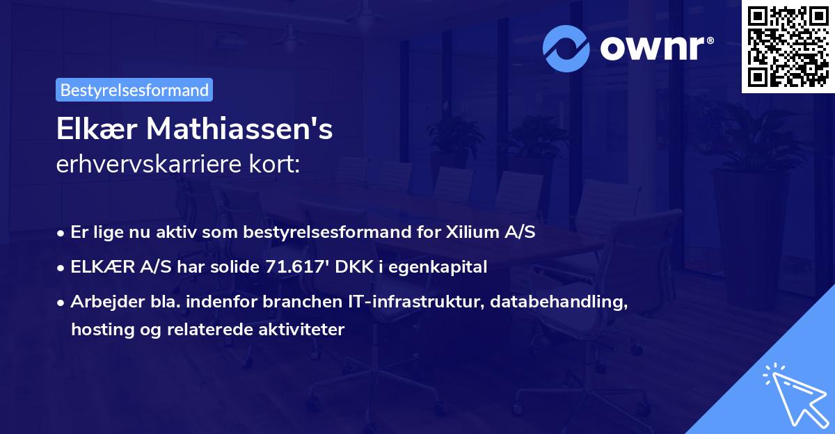 Elkær Mathiassen's erhvervskarriere kort