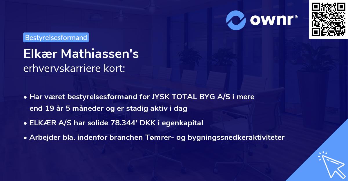 Elkær Mathiassen's erhvervskarriere kort