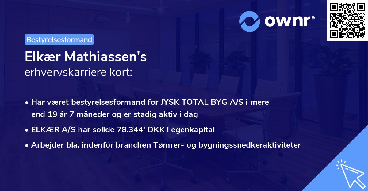 Elkær Mathiassen's erhvervskarriere kort