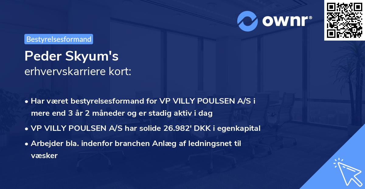 Peder Skyum's erhvervskarriere kort