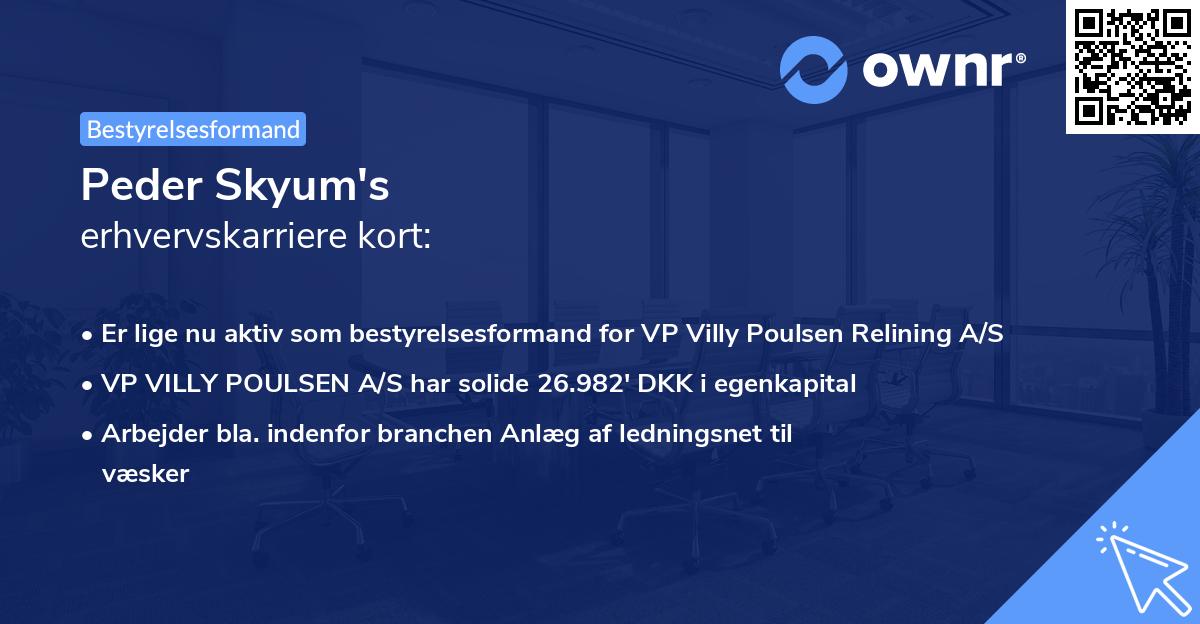 Peder Skyum's erhvervskarriere kort