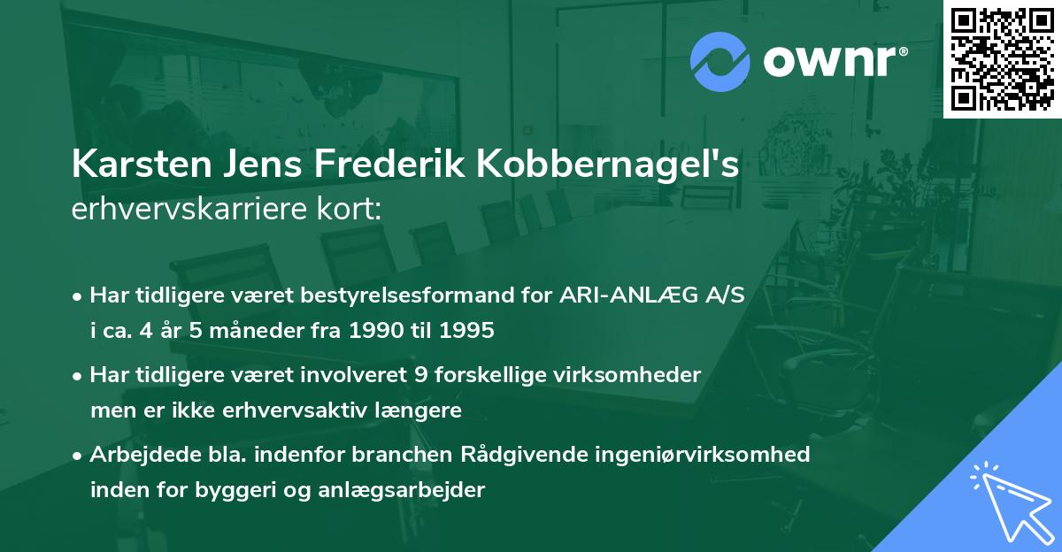 Karsten Jens Frederik Kobbernagel's erhvervskarriere kort