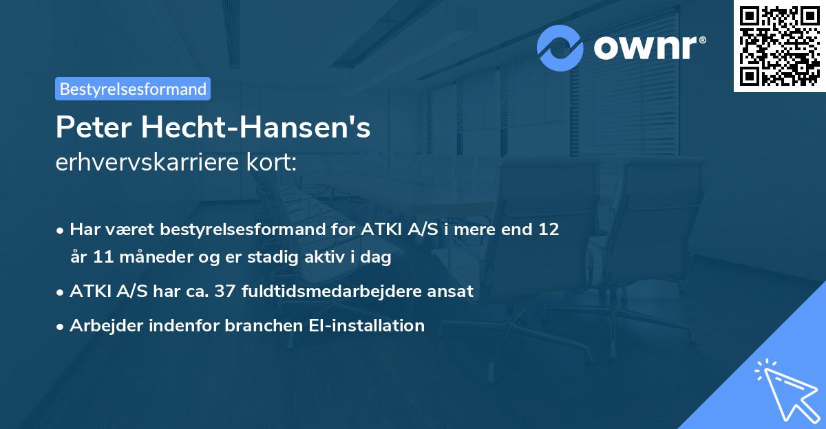 Peter Hecht-Hansen's erhvervskarriere kort