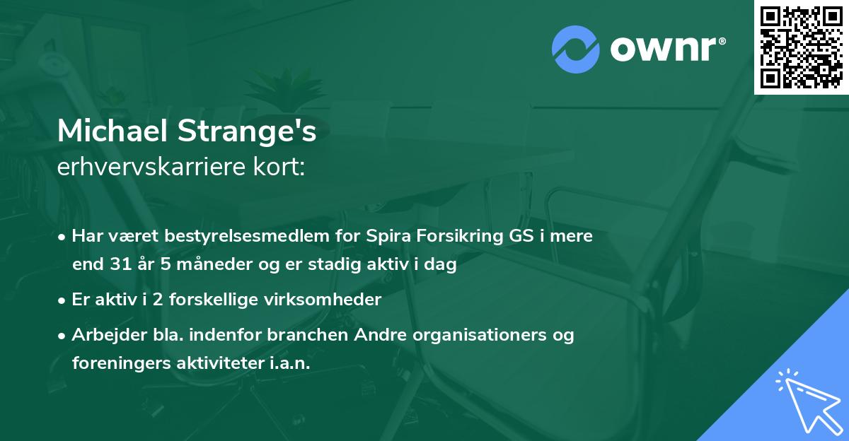 Michael Strange's erhvervskarriere kort