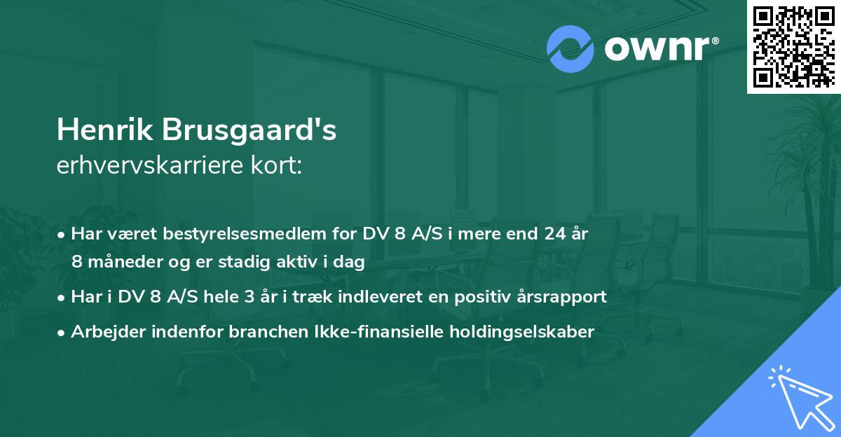 Henrik Brusgaard's erhvervskarriere kort