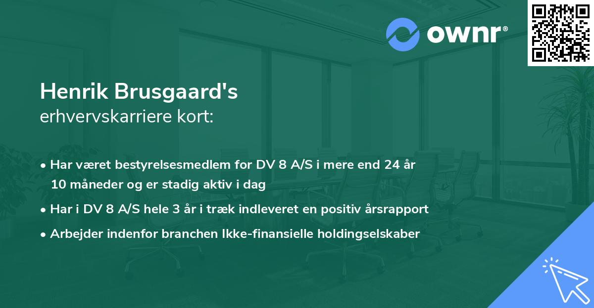 Henrik Brusgaard's erhvervskarriere kort