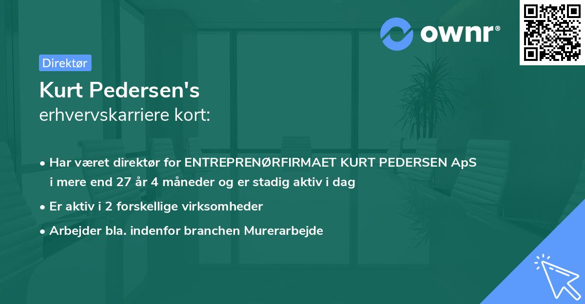 Kurt Pedersen's erhvervskarriere kort