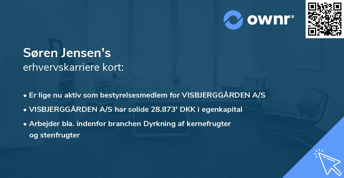 Søren Jensen's erhvervskarriere kort