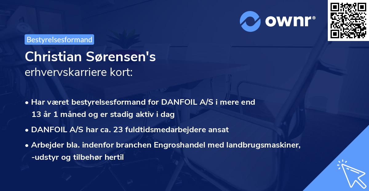 Christian Sørensen's erhvervskarriere kort