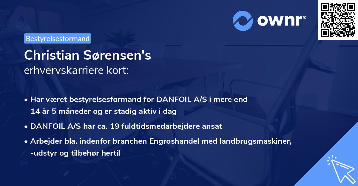 Christian Sørensen's erhvervskarriere kort