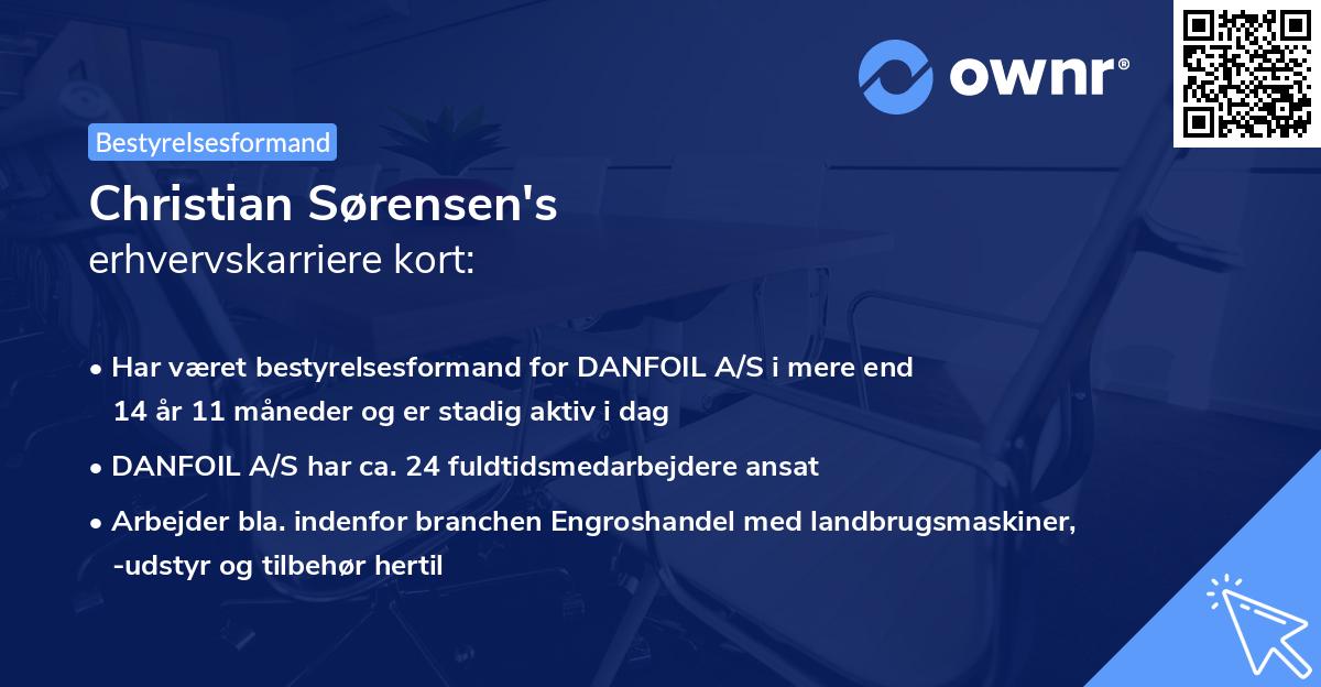 Christian Sørensen's erhvervskarriere kort