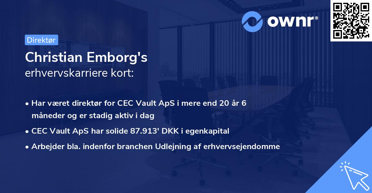 Christian Emborg's erhvervskarriere kort