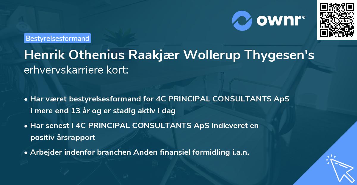 Henrik Othenius Raakjær Wollerup Thygesen's erhvervskarriere kort