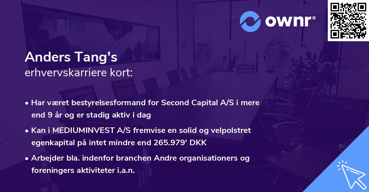 Anders Tang's erhvervskarriere kort