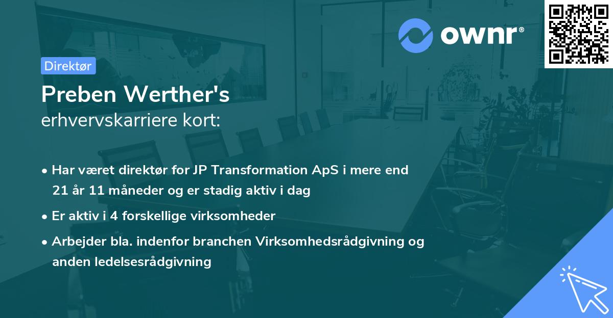 Preben Werther's erhvervskarriere kort