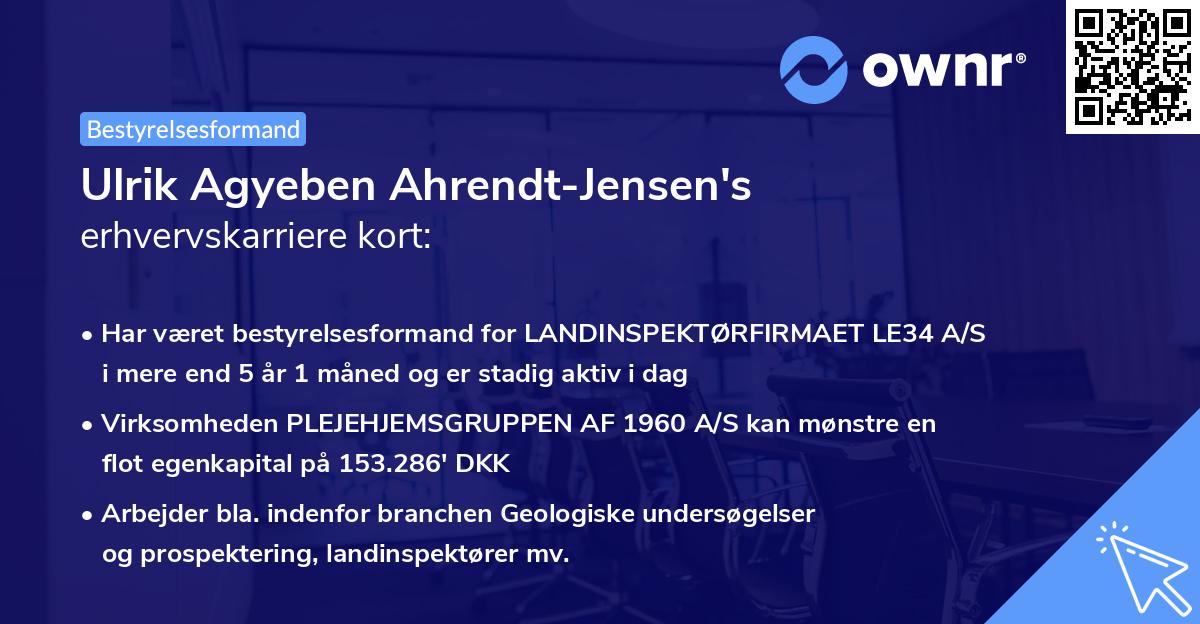 Ulrik Agyeben Ahrendt-Jensen's erhvervskarriere kort
