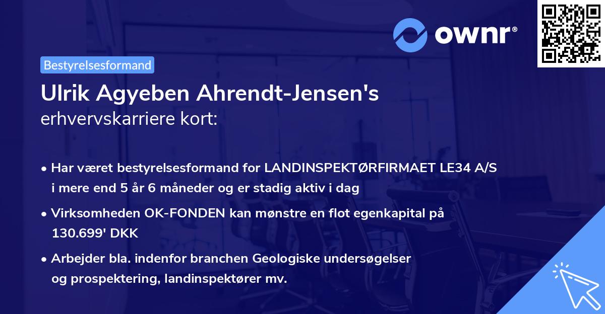Ulrik Agyeben Ahrendt-Jensen's erhvervskarriere kort