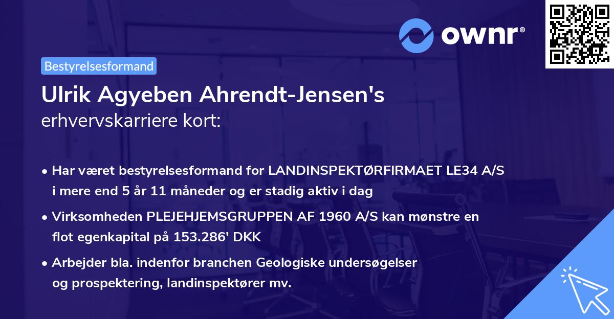 Ulrik Agyeben Ahrendt-Jensen's erhvervskarriere kort