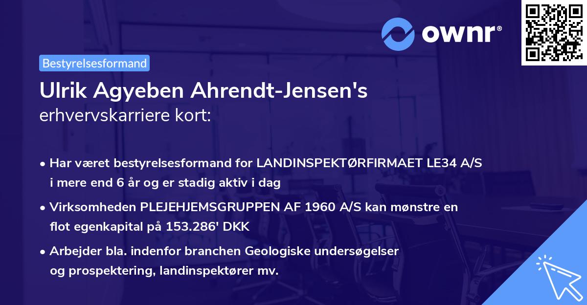 Ulrik Agyeben Ahrendt-Jensen's erhvervskarriere kort