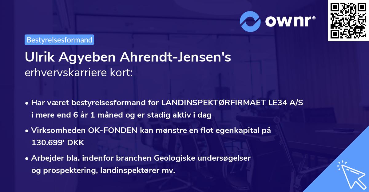 Ulrik Agyeben Ahrendt-Jensen's erhvervskarriere kort
