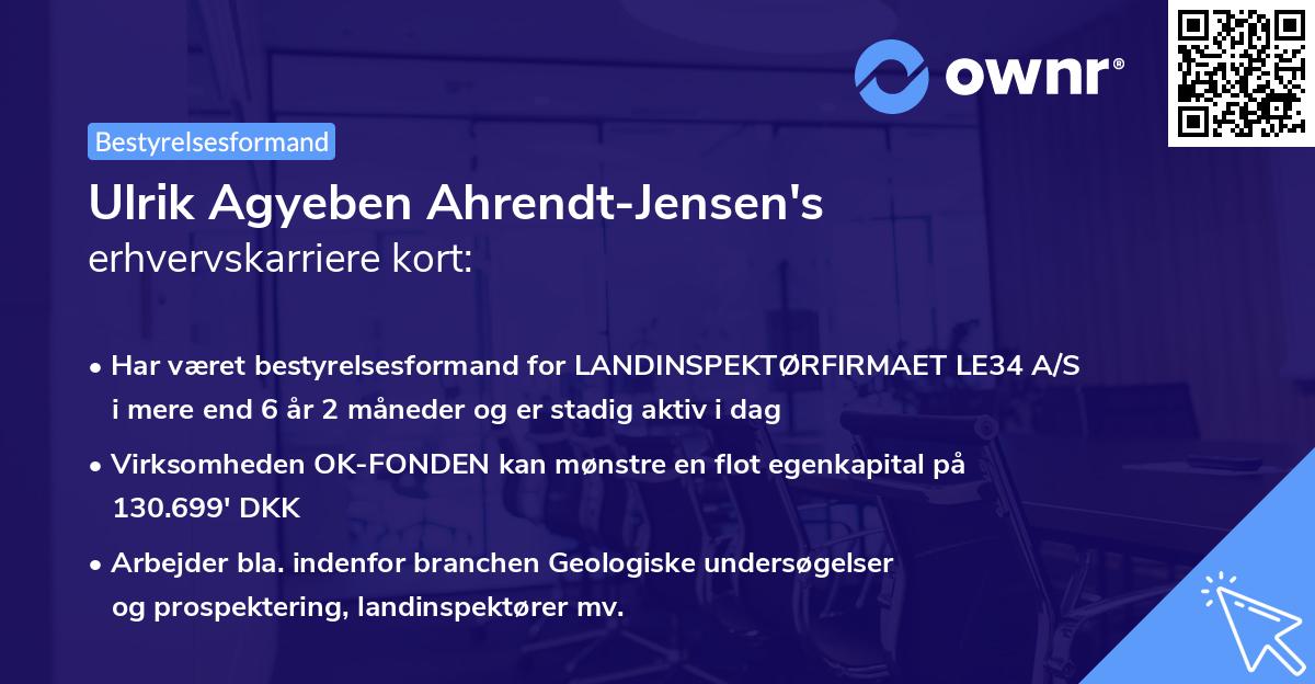 Ulrik Agyeben Ahrendt-Jensen's erhvervskarriere kort