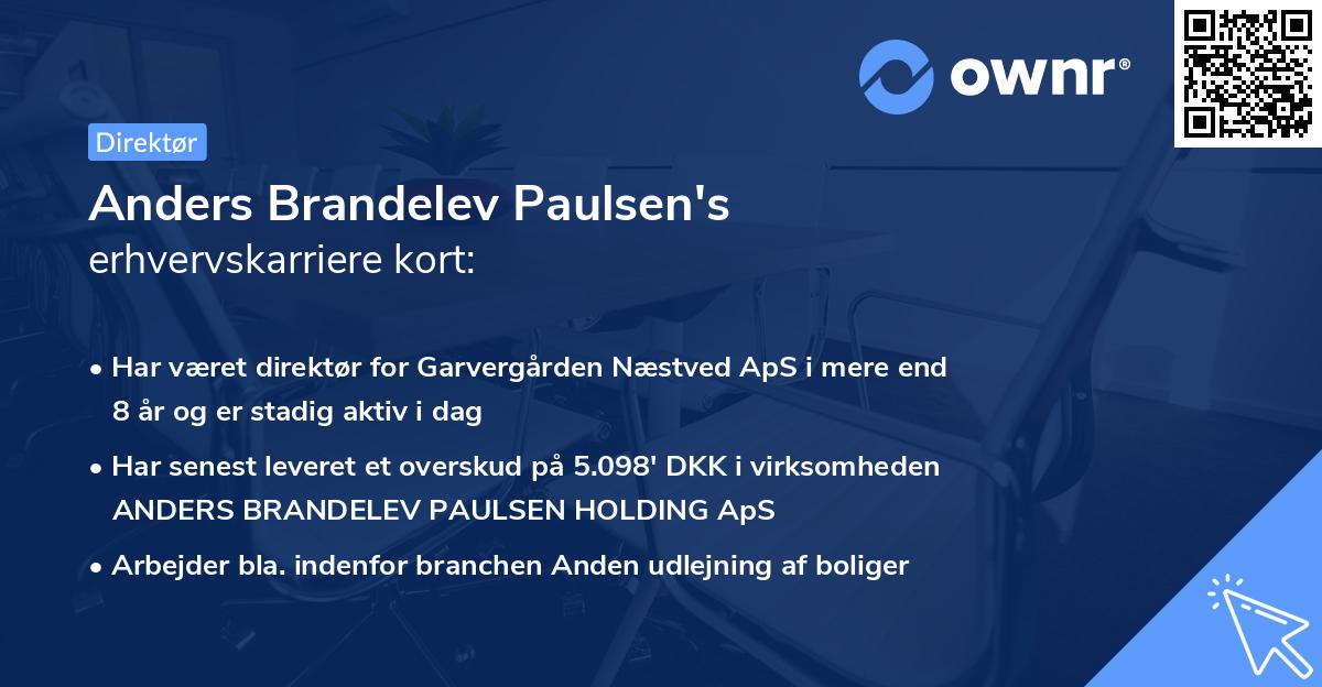 Anders Brandelev Paulsen's erhvervskarriere kort