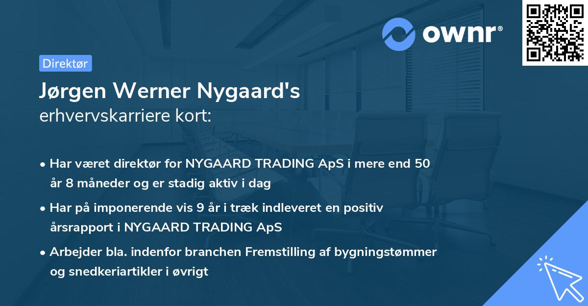 Jørgen Werner Nygaard's erhvervskarriere kort